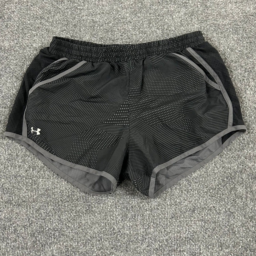 Under Armour Shorts Womens Size S Black Geometric Mesh Running Athletic Fit